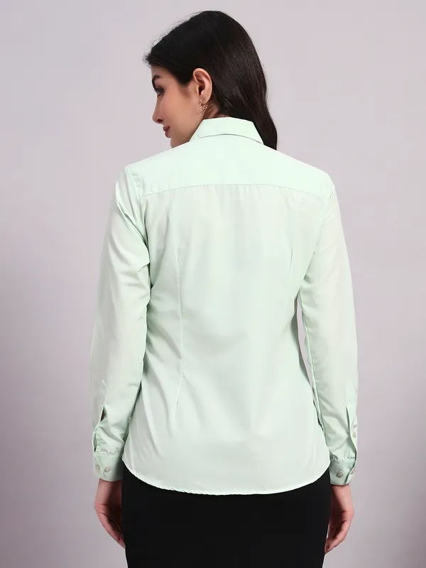 Light_Green_Regular_Fit_Solid_Spread_Collar_Full_Sleeve_Rich_Cotton_Shirt_For_Women