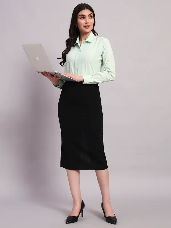 Light_Green_Regular_Fit_Solid_Spread_Collar_Full_Sleeve_Rich_Cotton_Shirt_For_Women