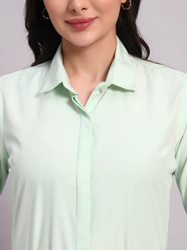 Light_Green_Regular_Fit_Solid_Spread_Collar_Full_Sleeve_Rich_Cotton_Shirt_For_Women