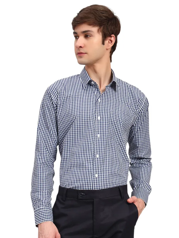 Blue_And_White_Slim_Fit_Checked_Spread_Collar_Full_Sleeve_Cotton_Formal_Shirt_For_Men
