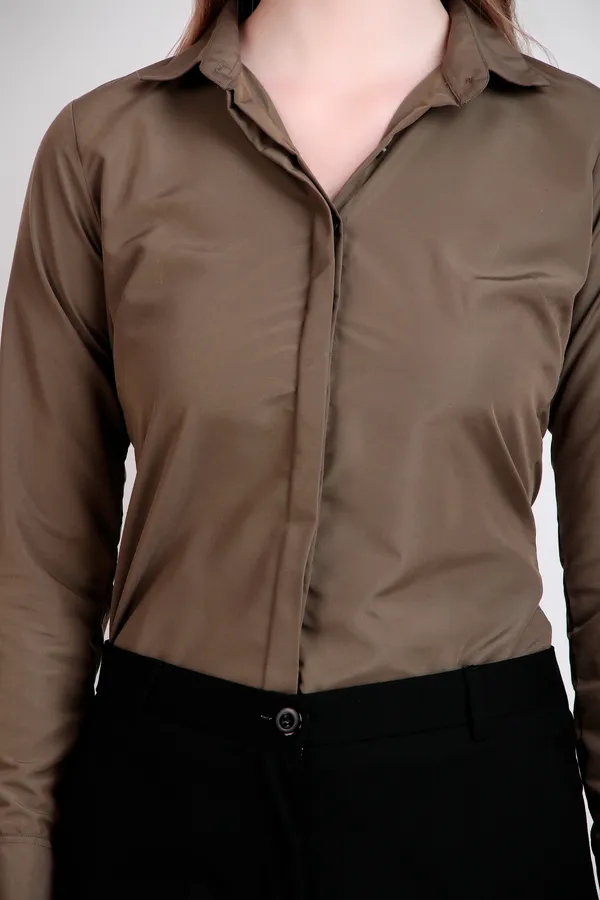 Olive_Brown_Regular_Fit_Solid_Spread_Collar_Full_Sleeve_Rich_Cotton_Shirt_For_Women