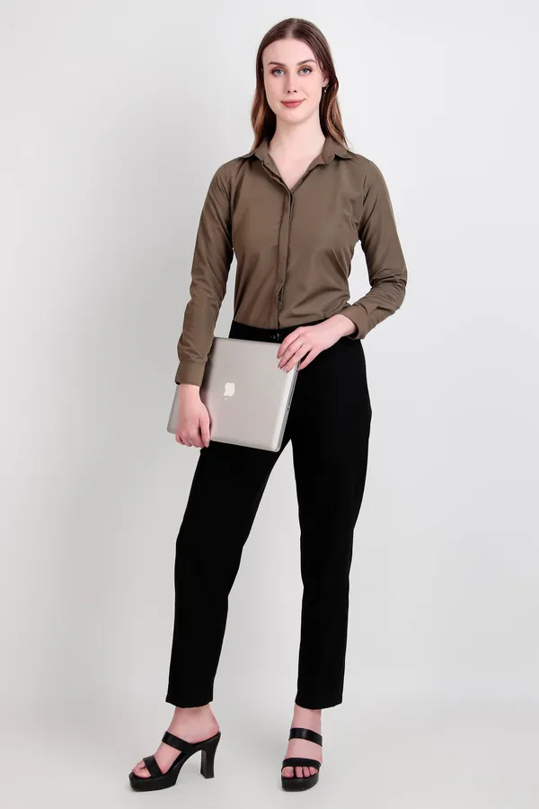 Olive_Brown_Regular_Fit_Solid_Spread_Collar_Full_Sleeve_Rich_Cotton_Shirt_For_Women