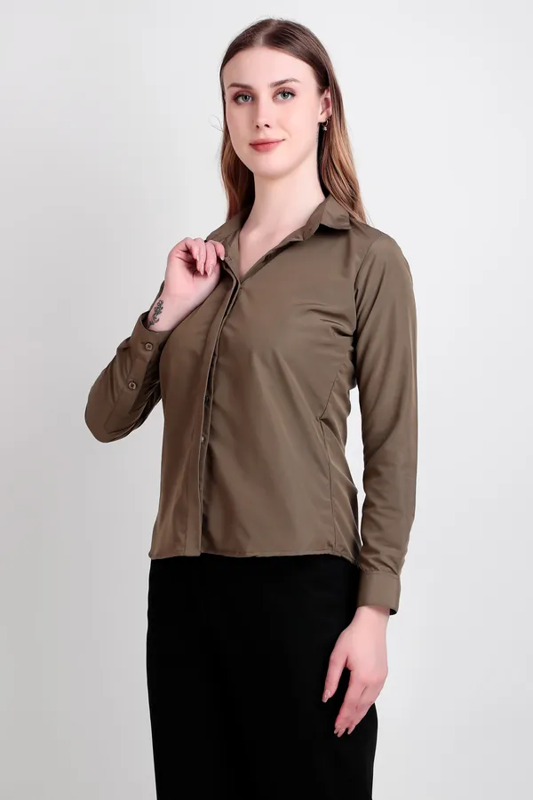 Olive_Brown_Regular_Fit_Solid_Spread_Collar_Full_Sleeve_Rich_Cotton_Shirt_For_Women