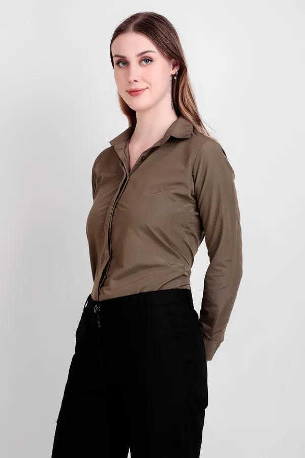 Olive_Brown_Regular_Fit_Solid_Spread_Collar_Full_Sleeve_Rich_Cotton_Shirt_For_Women