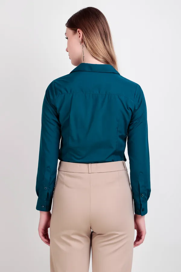 Teal_Blue_Regular_Fit_Solid_Spread_Collar_Full_Sleeve_Rich_Cotton_Shirt_For_Women