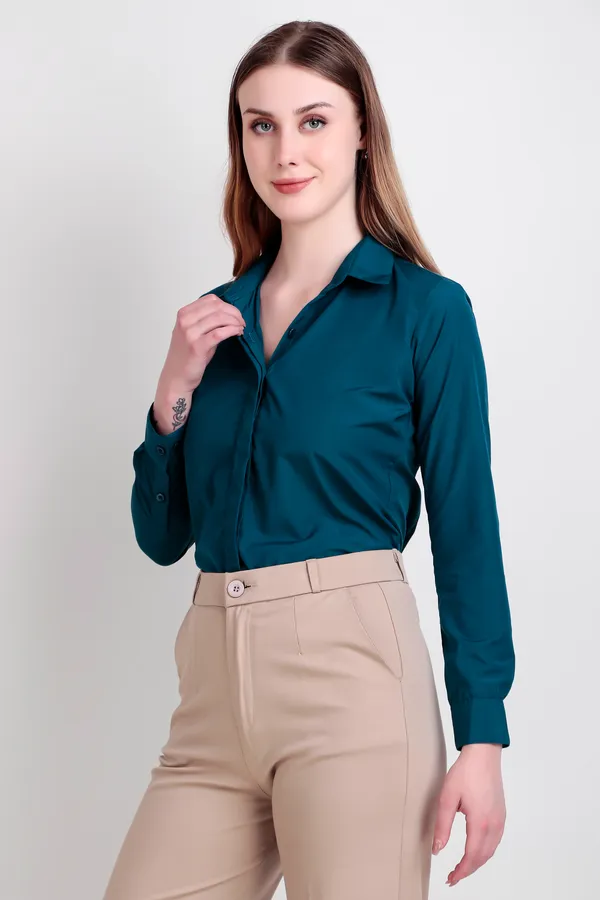 Teal_Blue_Regular_Fit_Solid_Spread_Collar_Full_Sleeve_Rich_Cotton_Shirt_For_Women
