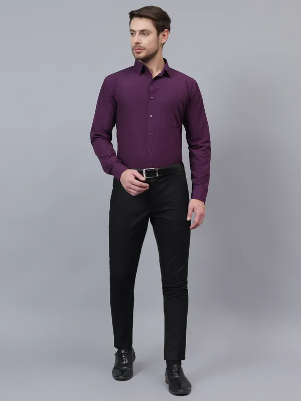 Purple_Slim_Fit_Solid_Spread_Collar_Full_Sleeve_Rich_Cotton_Formal_Shirt_For_Men