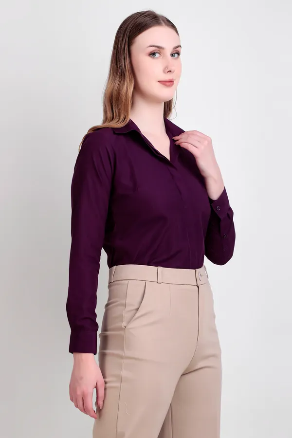 Purple_Regular_Fit_Solid_Spread_Collar_Full_Sleeve_Rich_Cotton_Shirt_For_Women