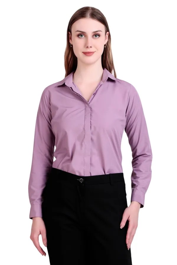 Lovender_Regular_Fit_Solid_Spread_Collar_Full_Sleeve_Rich_Cotton_Shirt_For_Women