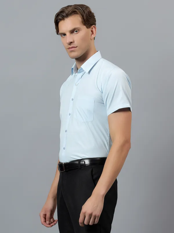 Sky_Blue_Slim_Fit_Solid_Spread_Collar_Half_Sleeve_Formal_Shirt_For_Men