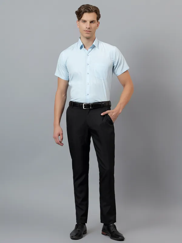 Sky_Blue_Slim_Fit_Solid_Spread_Collar_Half_Sleeve_Formal_Shirt_For_Men