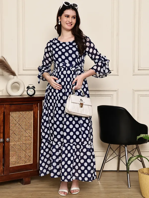 Navy_Blue_Premium_Georgette_Maternity_Dress_For_Women