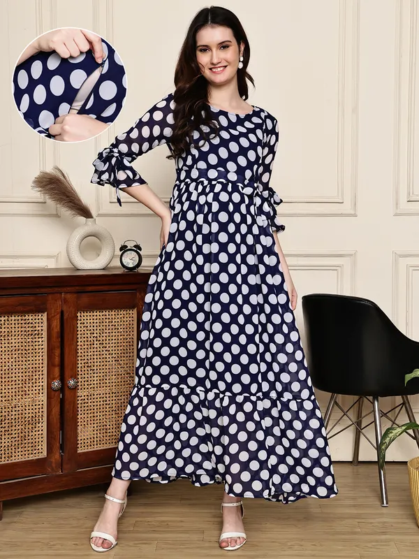 Navy_Blue_Premium_Georgette_Maternity_Dress_For_Women