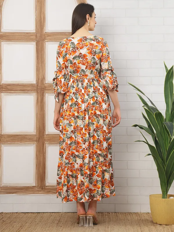 Moms_Maternity_Women's_Floral_Print_Rayon_Orange_Maternity_Maxi_Dress