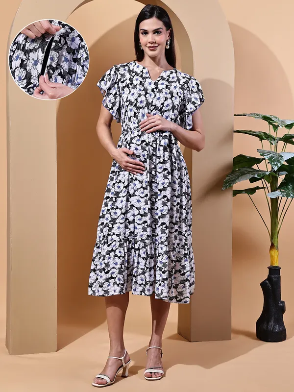 Black_Premium_Rayon_Maternity_Dress_For_Women