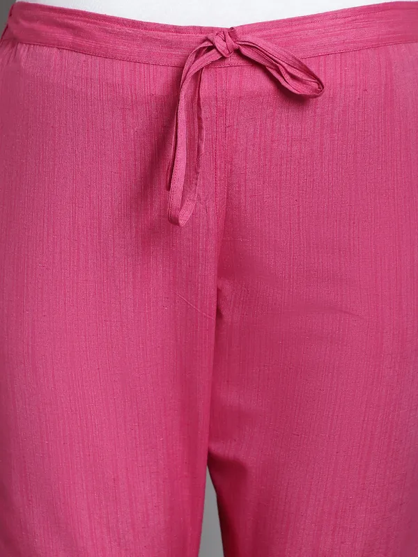 Pink_Solid_Sustainable_Cotton_Ankel_Length_Maternity_Trouser_For_Women