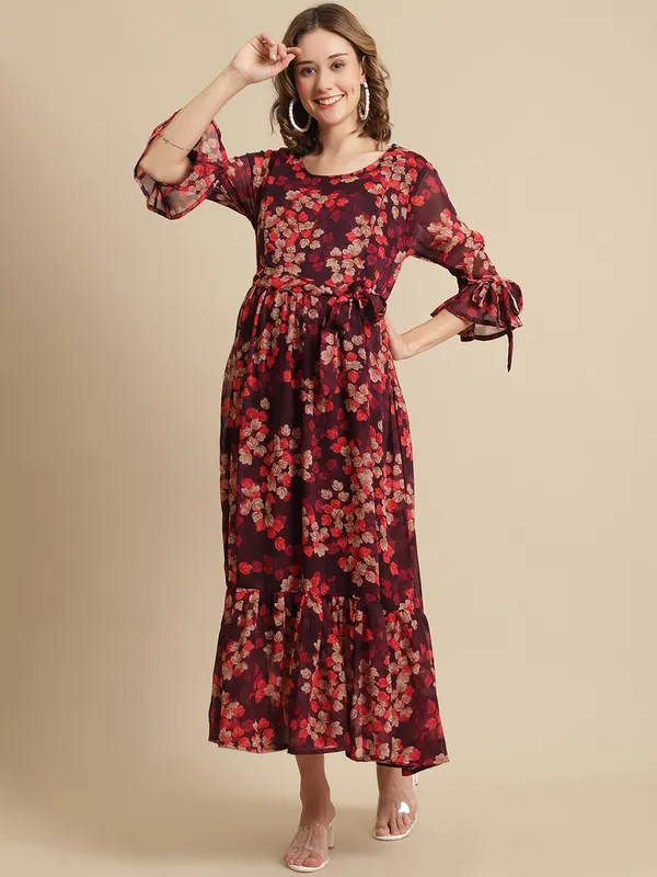 Maroon_Maternity_Georgette_Floral_Print_Maxi_Dress_For_Women