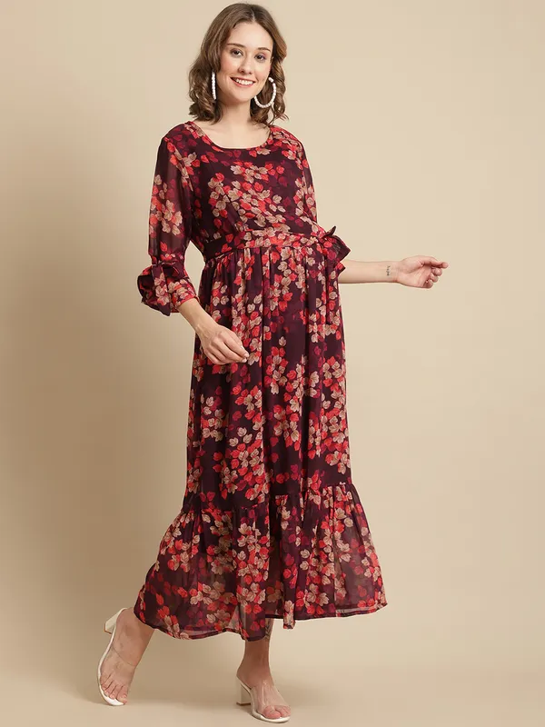 Maroon_Maternity_Georgette_Floral_Print_Maxi_Dress_For_Women