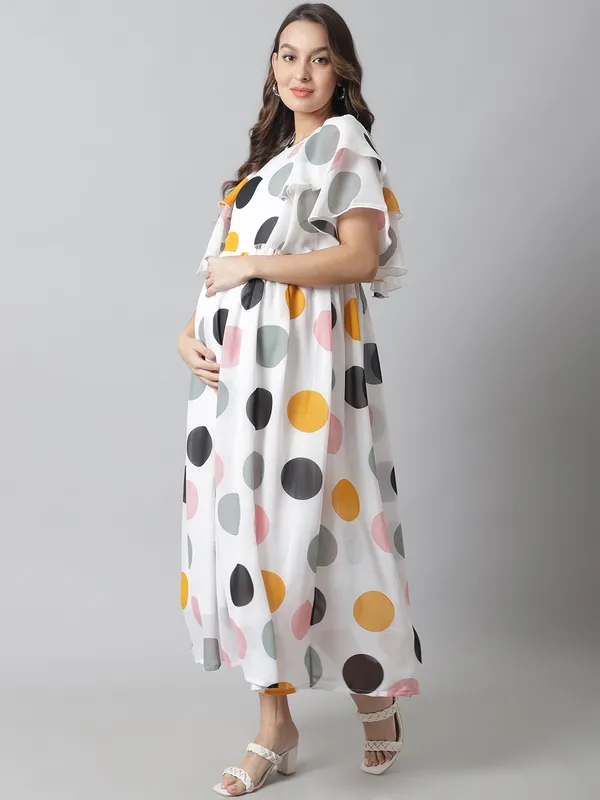 Maternity_Georgette_Polka_Print_Maxi_Dress_For_Women