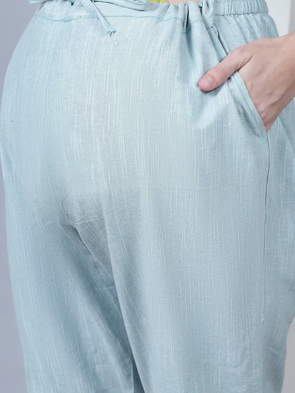 White_&_Red_Solid_Sea_Sustainable_Cotton_Ankel_Length_Maternity_Trouser_For_Women