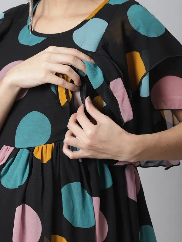 Maternity_Georgette_Polka_Print_Maxi_Dress_For_Women