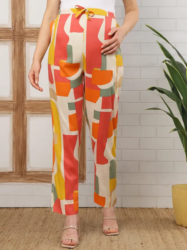 Moms_Maternity_Women's_Graphic_Print_Cotton_Musturd_Maternity_Trouser