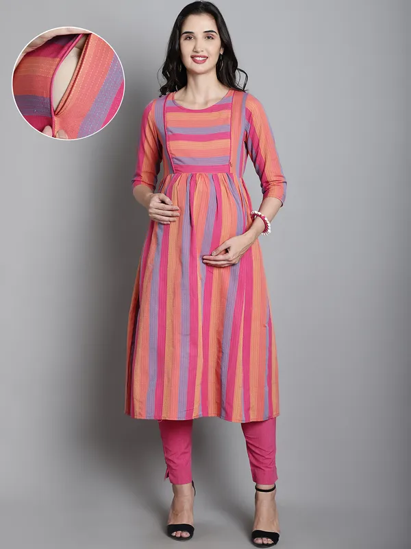 Cotton_Sustainable_Kurta_With_Palazzo_Maternity_Sets_For_Women