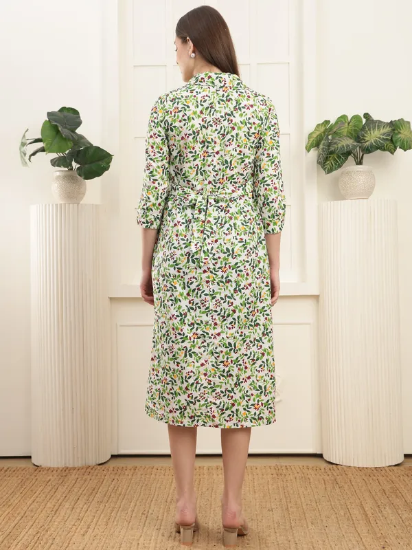 Floral_Printed_Cotton_Maternity_High-Low_Dress_|_Shirt_Collar_Neck_With_Feeding-Friendly_Design_|_Comfortable_Pregnancy_Wear_For_Women