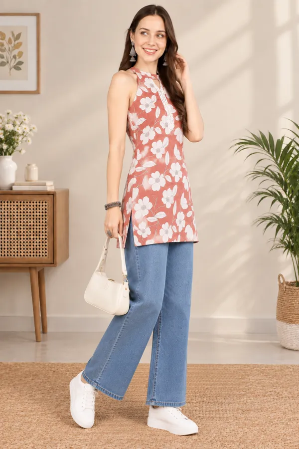 Moms_Maternity_Women's_Floral_Printed_Pure_Cotton_Tunic_Top