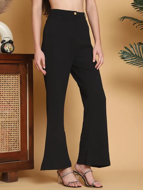 Black_Solid_Full_Length_Bellbottam_Trouser_For_Women