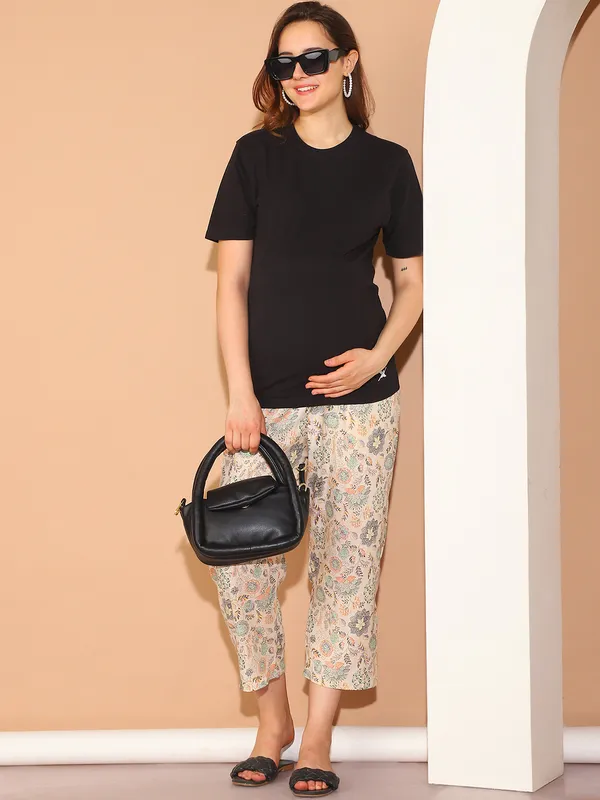 Beige_Cotton_Slub_High_Rise_Smoking_Maternity_Trousers_For_Women