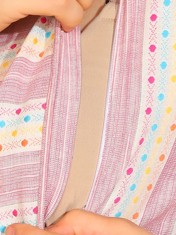 Pink_Ikkat_Print_Khadi_Cotton_Maternity_Kurta_&_Palazzo_Set_For_Women