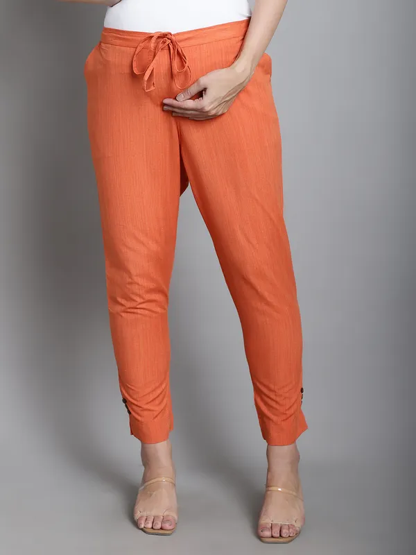 Cotton_Sustainable_Orange_Kurta_With_Palazzo_Maternity_Sets_For_Women