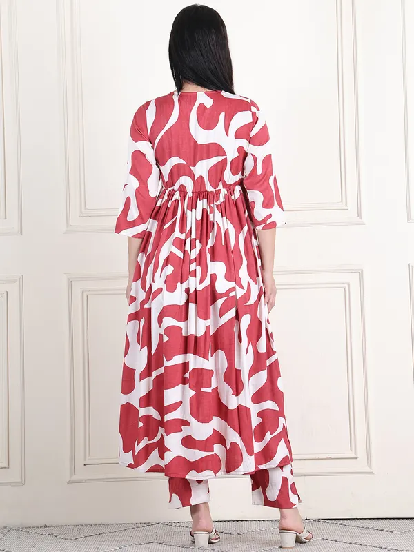 Moms_Maternity_Women's_Graphic_Print_Cotton_Slub_Maroon_Maternity_Anarkali_Midi_Kurta_Dress
