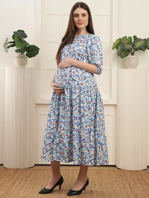 Premium_Cotton_Floral_Midi_Maternity_Dress_With_Easy_Nursing_Acces_For_Women