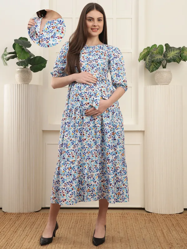 Premium_Cotton_Floral_Midi_Maternity_Dress_With_Easy_Nursing_Acces_For_Women