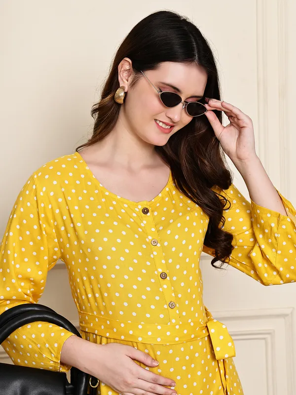 Yellow_Premium_Rayon_Maternity_Dress_For_Women