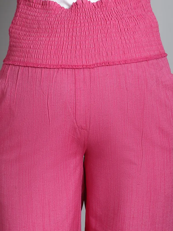Maroon_Solid_Sustainable_Cotton_Ankel_Length_High_Rise_Maternity_Trouser_For_Women
