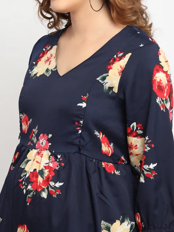 Maternity_Crepe_Floral_Print_Midi_Dress_For_Women
