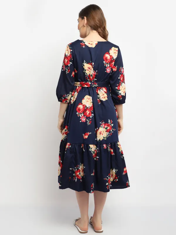 Maternity_Crepe_Floral_Print_Midi_Dress_For_Women