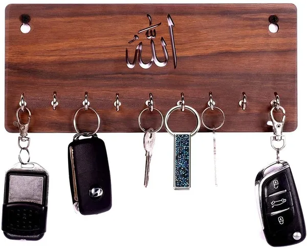 Brown_Key_Holder_Wood_Lasercut_For_Wall_Mount
