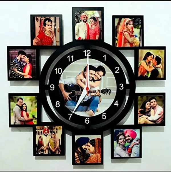 Multicolour_Pine_Mdf_Polished_Clock_For_Wall_Hang