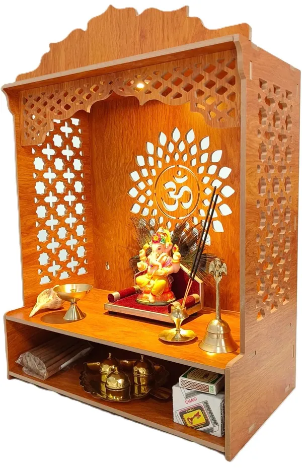 Beautiful_Wooden_Temple_|_MDF_Pooja_MANDIR_for_Home_and_Office_use_with_LED_SPOT_Light_|_Engineered_Wood_Pooja_Stand_with_Storage_Shelves_|_Size_-_H_15.5_x_L
12.5_x_W_9_inch