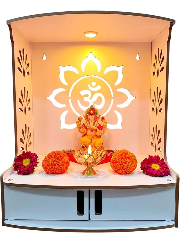 Beautiful_Wooden_Temple_|_MDF_Pooja_MANDIR_for_Home_and_Office_use_with_LED_SPOT_Light_|_Engineered_Wood_Pooja_Stand_with_Storage_Shelves_|_Size_-_H_15.5_x_L
12.5_x_W_9_inch