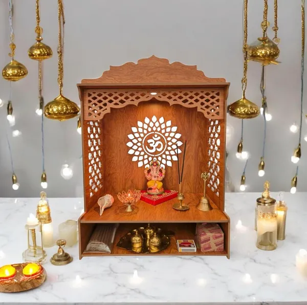 Beautiful_Wooden_Temple_|_MDF_Pooja_MANDIR_for_Home_and_Office_use_with_LED_SPOT_Light_|_Engineered_Wood_Pooja_Stand_with_Storage_Shelves_|_Size_-_H_15.5_x_L
12.5_x_W_9_inch