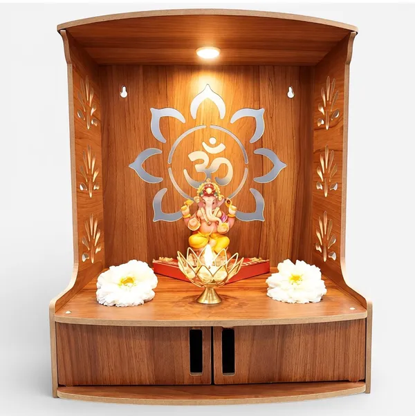 Beautiful_Wooden_Temple_|_MDF_Pooja_MANDIR_for_Home_and_Office_use_with_LED_SPOT_Light_|_Engineered_Wood_Pooja_Stand_with_Storage_Shelves_|_Size_-_H_15.5_x_L
12.5_x_W_9_inch