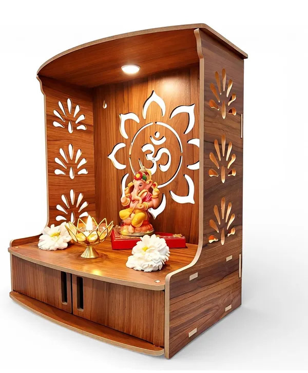 Beautiful_Wooden_Temple_|_MDF_Pooja_MANDIR_for_Home_and_Office_use_with_LED_SPOT_Light_|_Engineered_Wood_Pooja_Stand_with_Storage_Shelves_|_Size_-_H_15.5_x_L
12.5_x_W_9_inch