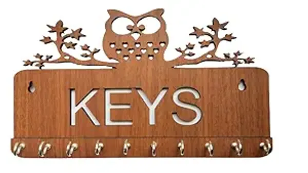 My_Dream_Carts_Owl_Key_Holder_-_Wooden_Stylish_Keys_Organizer_&_Stand_for_Home_Decor_-_Handcrafted_Key_Hanger_&_Chain_Holders_-_MDF_Wood_Wall_Mounted