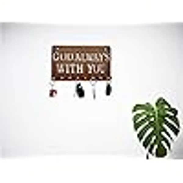 My_Dream_Carts_God_Always_with_You_Key_Holder_for_Wall_Stylish,_Wooden_Key_Hanger,_Key_Stand,_Keychain_Hanger,_Key_Chain_Holders_for_Home,_Wood_Wall_Mounted,_Designer_Motivational_Quotes_Key_Holders