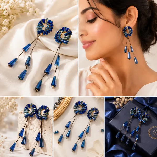 New_design_bead_earrings_perfect_for_everyday_and_any_outfit_Crystal_Brass,_Copper_Drops_&_Danglers,_Hoop_Earring,_Jhumki_Earring,_Tassel_Earring